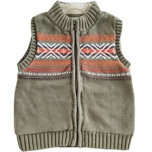 Gymboree fleece lined fair isle sweater vest 18-24 months